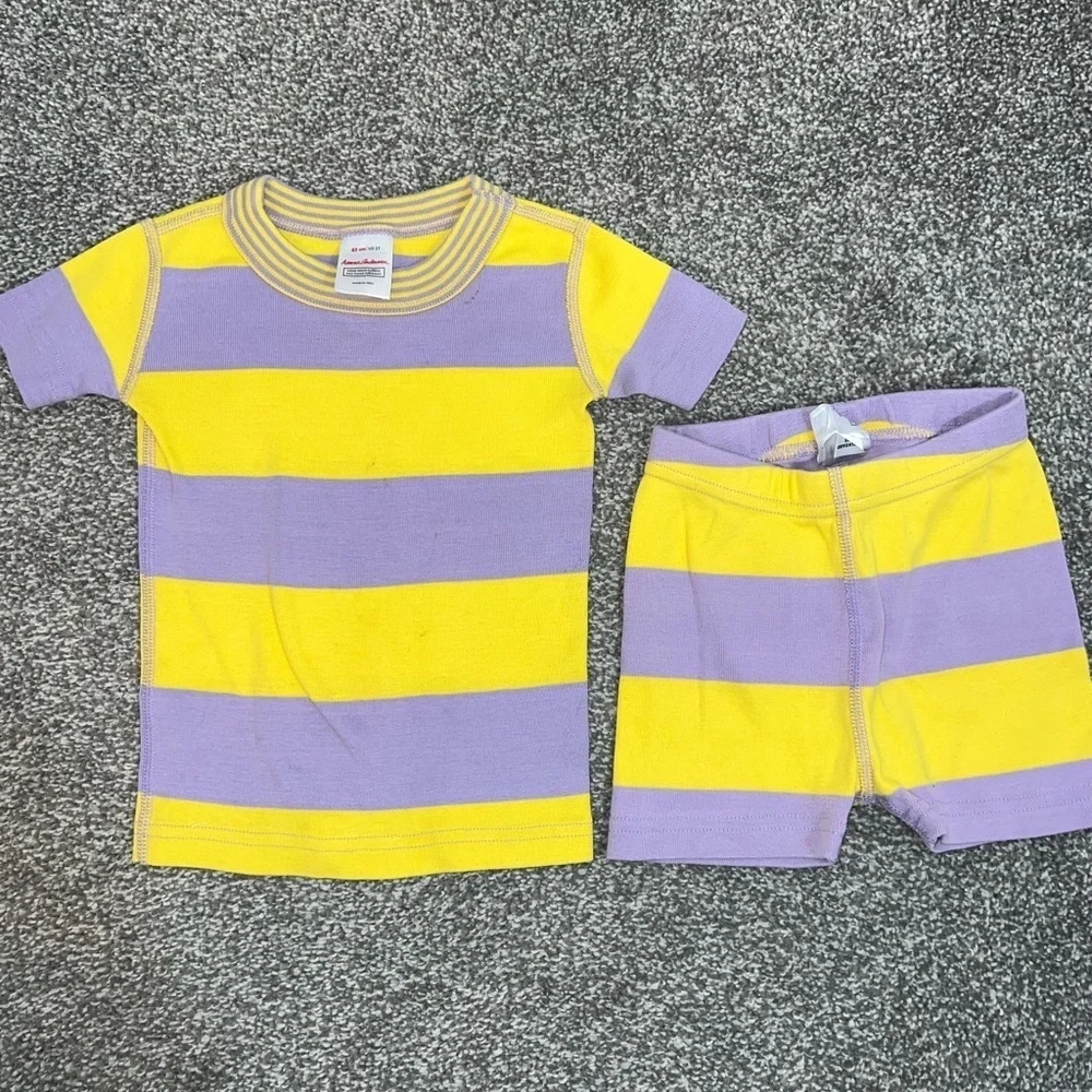 Kids Contrast Striped Short John Pajama Set | Hanna Andersson